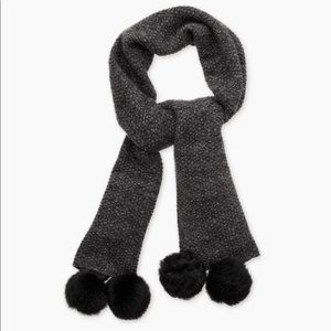 NWT UGG Quatro Pom Cashmere Scarf - Port Heather